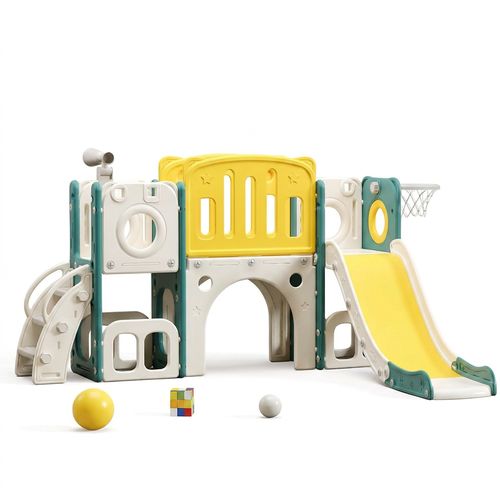 MOCUTEEN 8-in-1 Toddler Slide and Climber Set