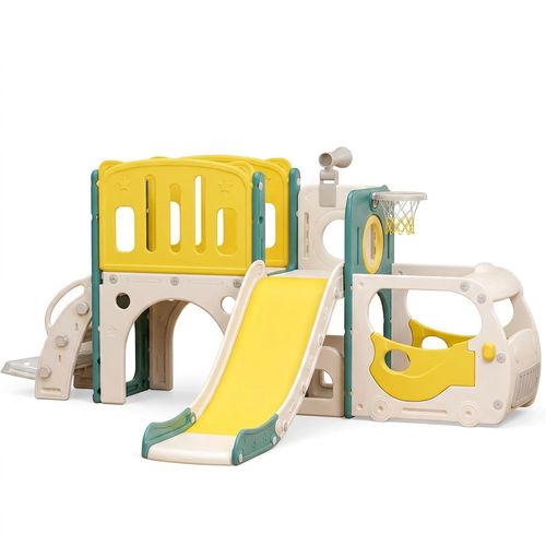 MOCUTEEN Bus-Themed Slide Playset Green
