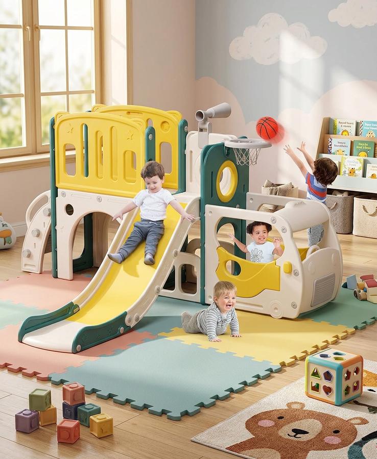 Bus-Themed Slide Playset